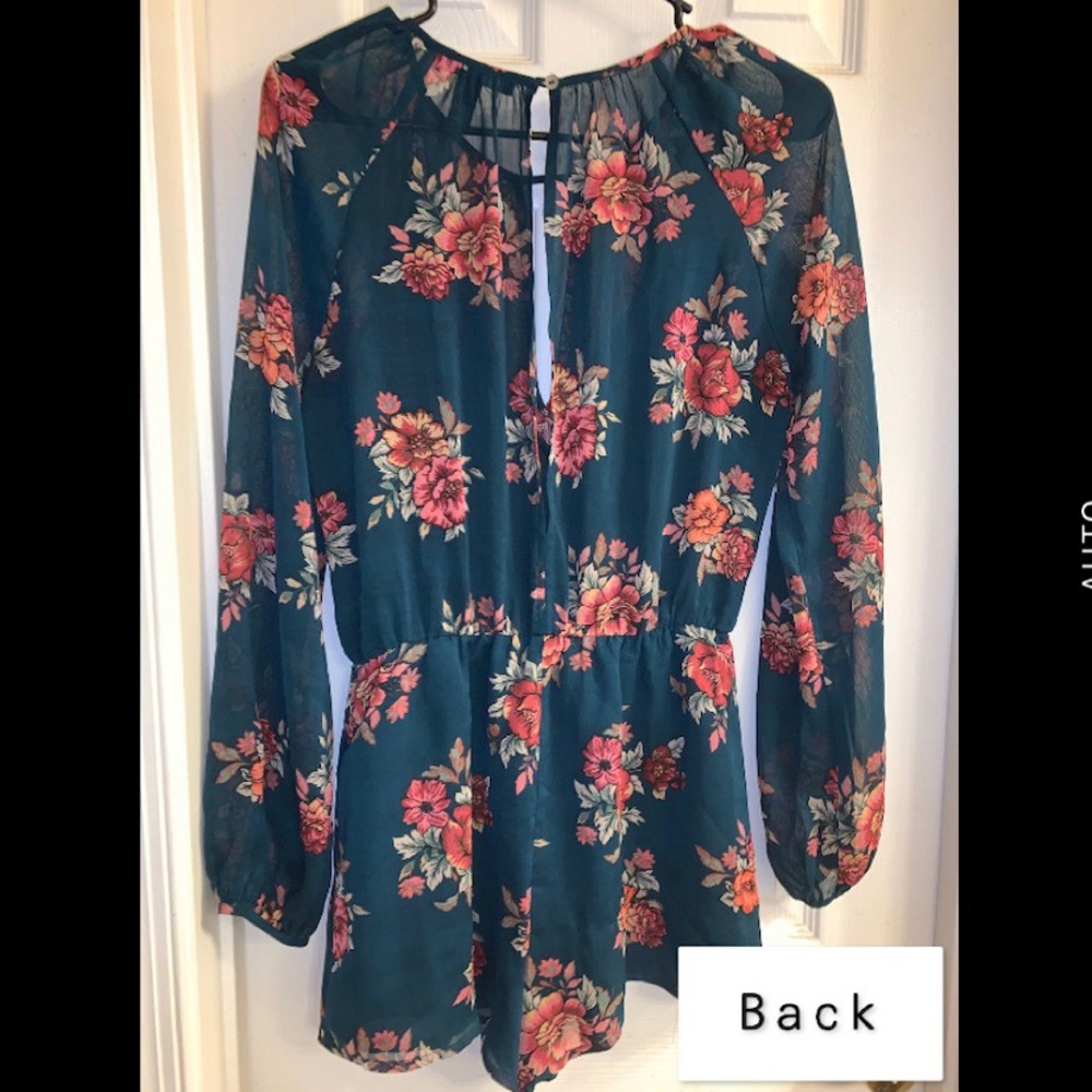 ✨ Hunter Floral Mesh Open Back Romper